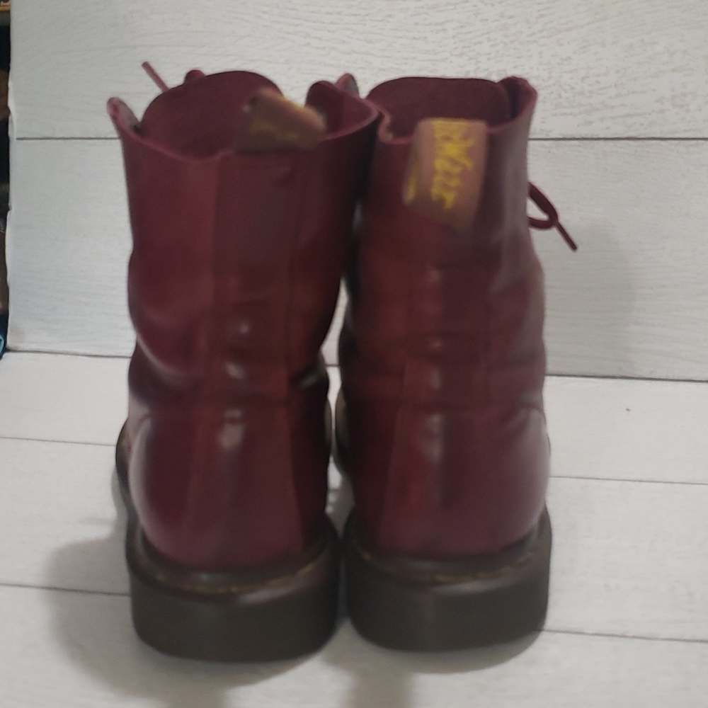 Dr. Martens 36(5) woman youth girl burgundy lace up combat boots - Picture 4 of 8